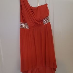 One shoulder hi-low goddess dress